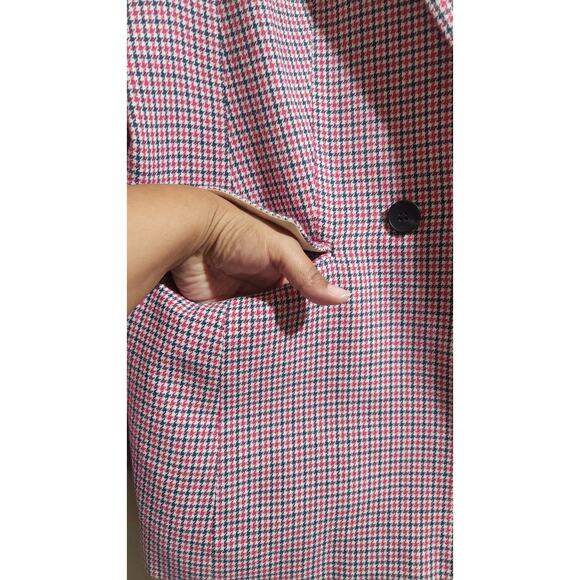 Talbots Double Breasted Houndstooth Blazer Jacket Woman's 12 Career Professional - Picture 10 of 14